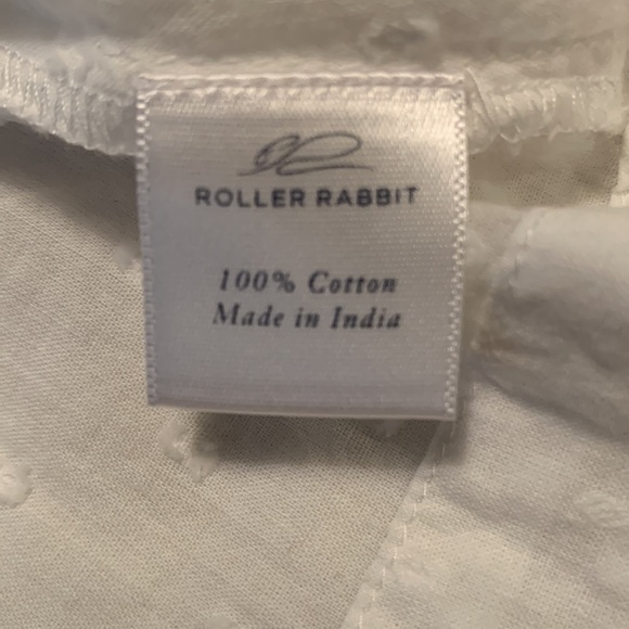 ROLLER RABBIT Women’s Peasant Dot V-Neck Loose Shirt With Puff Sleeves - Picture 9 of 14